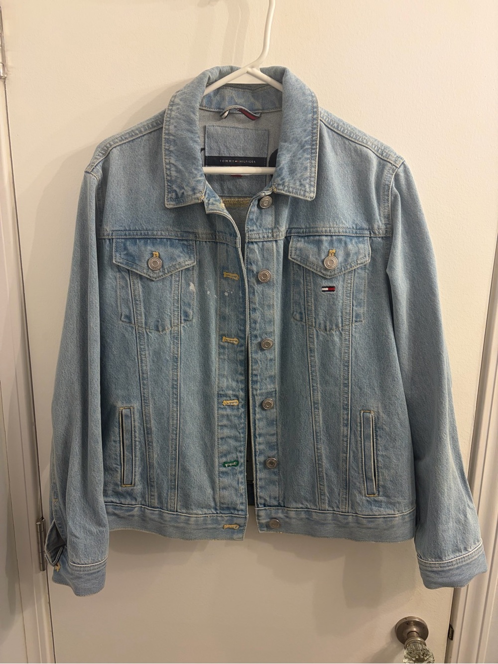 Tommy Hilfiger Light Blue Denim Jacket with Flag Detail VINTAGE